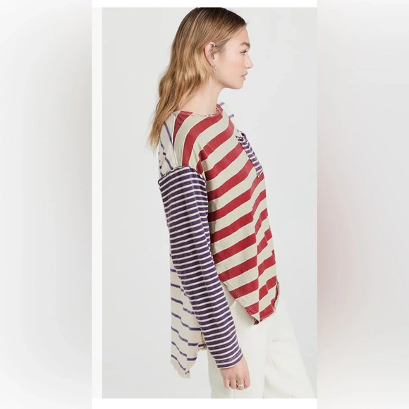 Free People Women's Stripey Prep Tee, Preppy Combo, small - We The Free - Picture 6 of 13